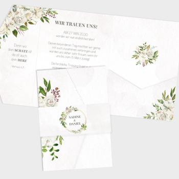 Pocketfold Einladung "Antique White" B6